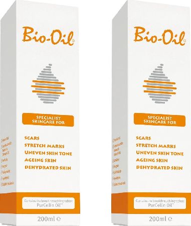 Bio Oil, 2102[^]0005784 for Scars and Stretchmarks 200ml Twin Pack