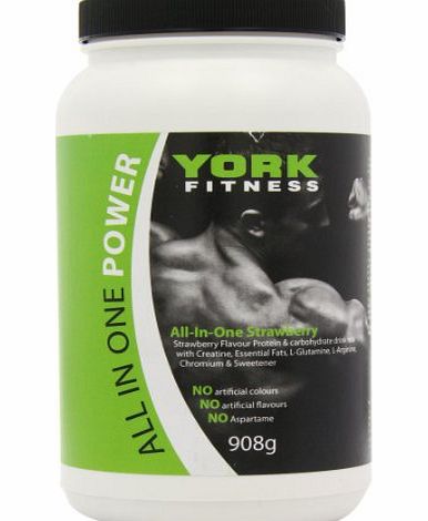 Bio-Synergy York All-In-One 908 g Strawberry Muscle Growth Shake Powder
