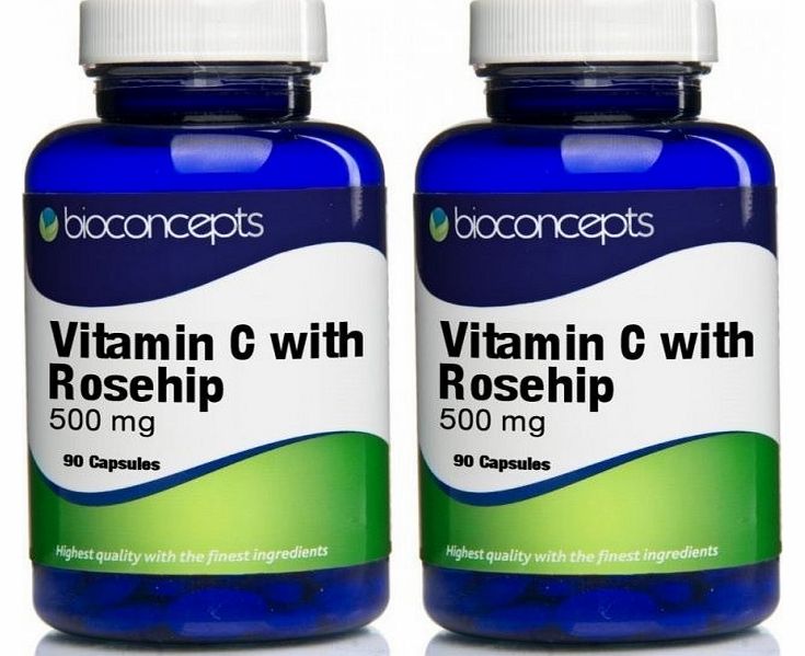 Vitamin C with Rosehip Tablets 500mg Twin Pack