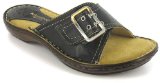 Relax Shoe `Sand 2` Ladies Leather Mule Sandals With Buckle Feature - Black - 6 UK