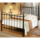 Birlea 135cm Kelso Double Victorian style Metal Bed Frame in Black with Antique Brass finials