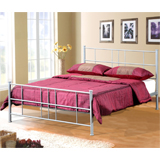 Birlea 135cm Pluto Double Metal Bed Frame in Silver with slatted base