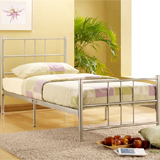 Birlea 90cm Pluto Single Metal Bed Frame in Silver with slatted base
