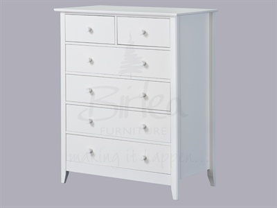 Cotswold 4+2 Drawer Chest White Small Single
