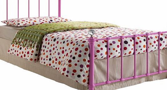 Birlea Jessica 3ft Single Metal Childrens Bed, Pink