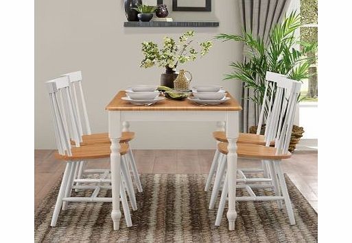 Primrose Dining Set With 4 Chairs Buttermilk Oak