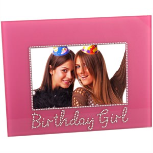 Birthday Girl Pink Glass Photo Frame