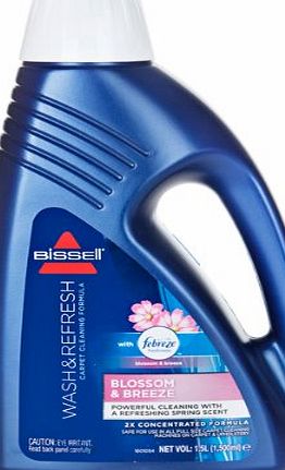BISSELL Homecare Wash and Refresh Febreze Carpet Cleaning Formula Blossom and Breeze 2X, 1.5 Litre