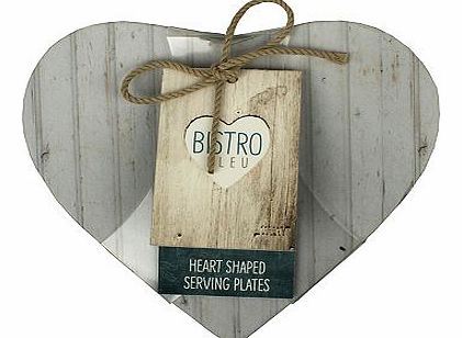 Bistro Bleu Heart Shaped Ceramic Serving Plates