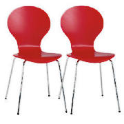 Bistro Pair of Chairs, Red