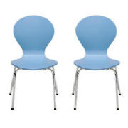 Pair of kids stacking chairs, Blue