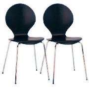 Pair of stacking chairs, Black