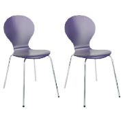 Bistro Pair of Stacking Chairs, Purple