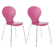 Bistro Pair Of Stacking Chairs, Raspberry