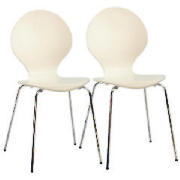 bistro Pair of stacking chairs, White