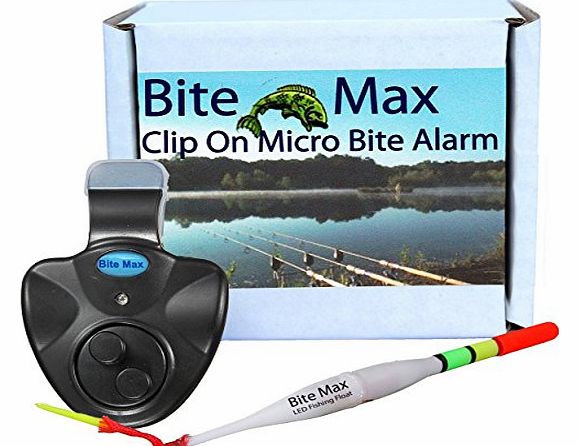 Bite Max Fishing Micro Bite Alarm Indicator, Clips Onto Any Fishing Rod, Alarm Bleeps 