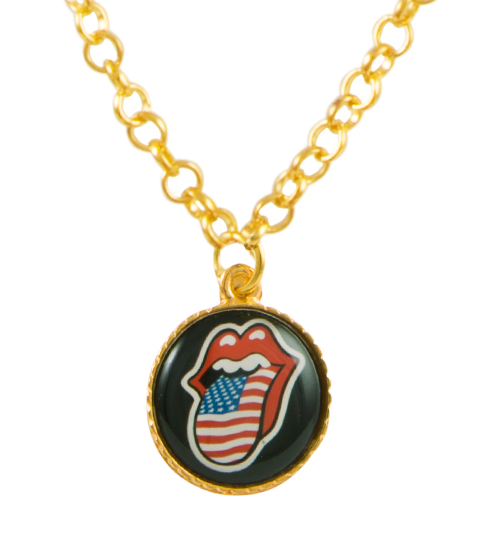 Rolling Stones Tongue Charm Necklace from Bits