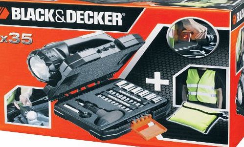 Black & Decker Black und Decker A7141-XJ A7141 SOS Kit 34-Piece Car Tool Set with Safety Vest
