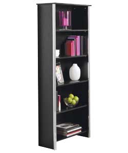 Black and Chrome Tall Bookcase