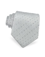 Black Bear Circle Pattern Woven Silk Tie