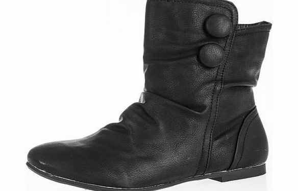 Black Button Ankle Boots