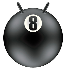Black Flaming No8 Racing Odd Ball Space Hopper