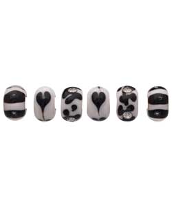 Black Glass Earring Beads - Set of 6