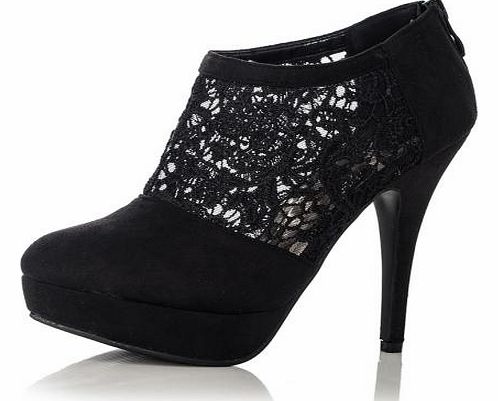 Black Lace Shoe Boots