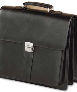 Black Leather Briefcase/Organiser