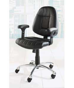 Black Leather Faced Executive Chair