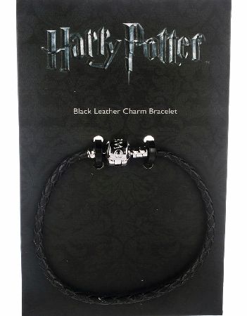 Black Leather Harry Potter Charm Bracelet For