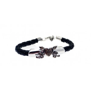 Black Leather Love Bracelet