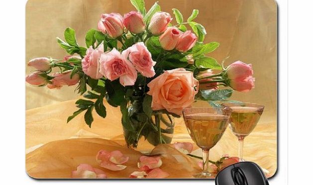 Black Pearl Roses amp; wine Mouse Pad, Mousepad (Flowers Mouse Pad)