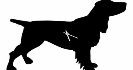 Black Spaniel Clock with Wagging Tail 3471CX