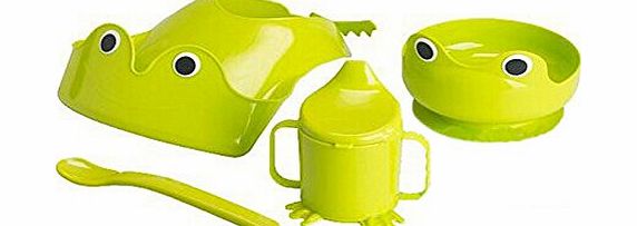 4-Piece High Quality Unbreak Lovely Frog Healthy Baby Dinnerware Set