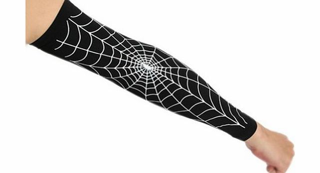 Blancho BLACK With WHITE Spider Web Compression Basketball Shooter Sleeve, Size M