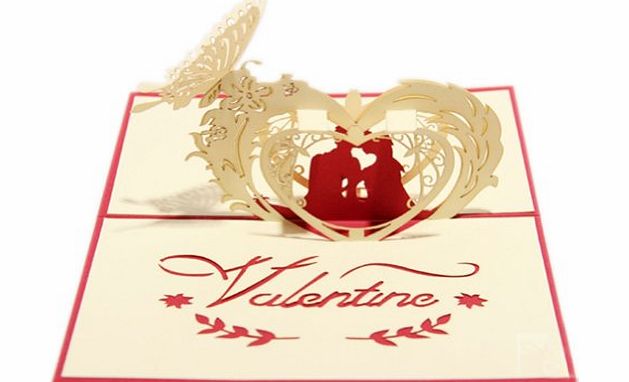 Creative DIY Hand-Made 3D Paper Sculptures Greeting Card/Happy Valentines Day
