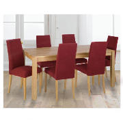 Dining Table & 6 Roma Chairs, Wine with