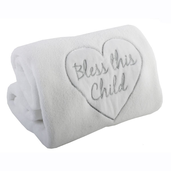 Bless This Child - White Blanket
