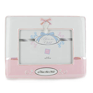 Bless this Child Pink Girl Photo Frame