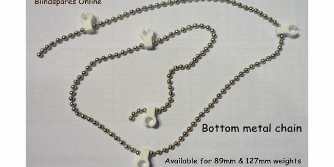 Blindspares Metal Bottom Chain for 127mm/5`` Vertical Blinds - 50 clips
