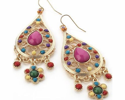 Bling Online. Bling Online Gold Tone Indian Bollywood Style Drop Earrings.