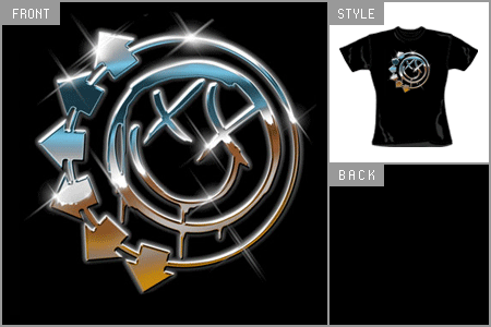 blink 182 (Chrome Smiley) Fitted T-shirt
