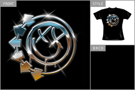 blink 182 (Chrome Smiley) Skinny Fitted T-shirt