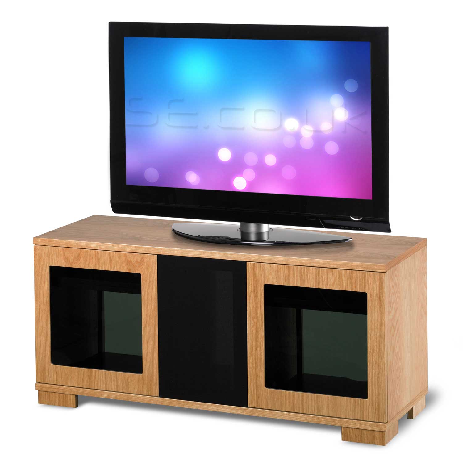Classix 3000 Oak and Black Glass TV Stand