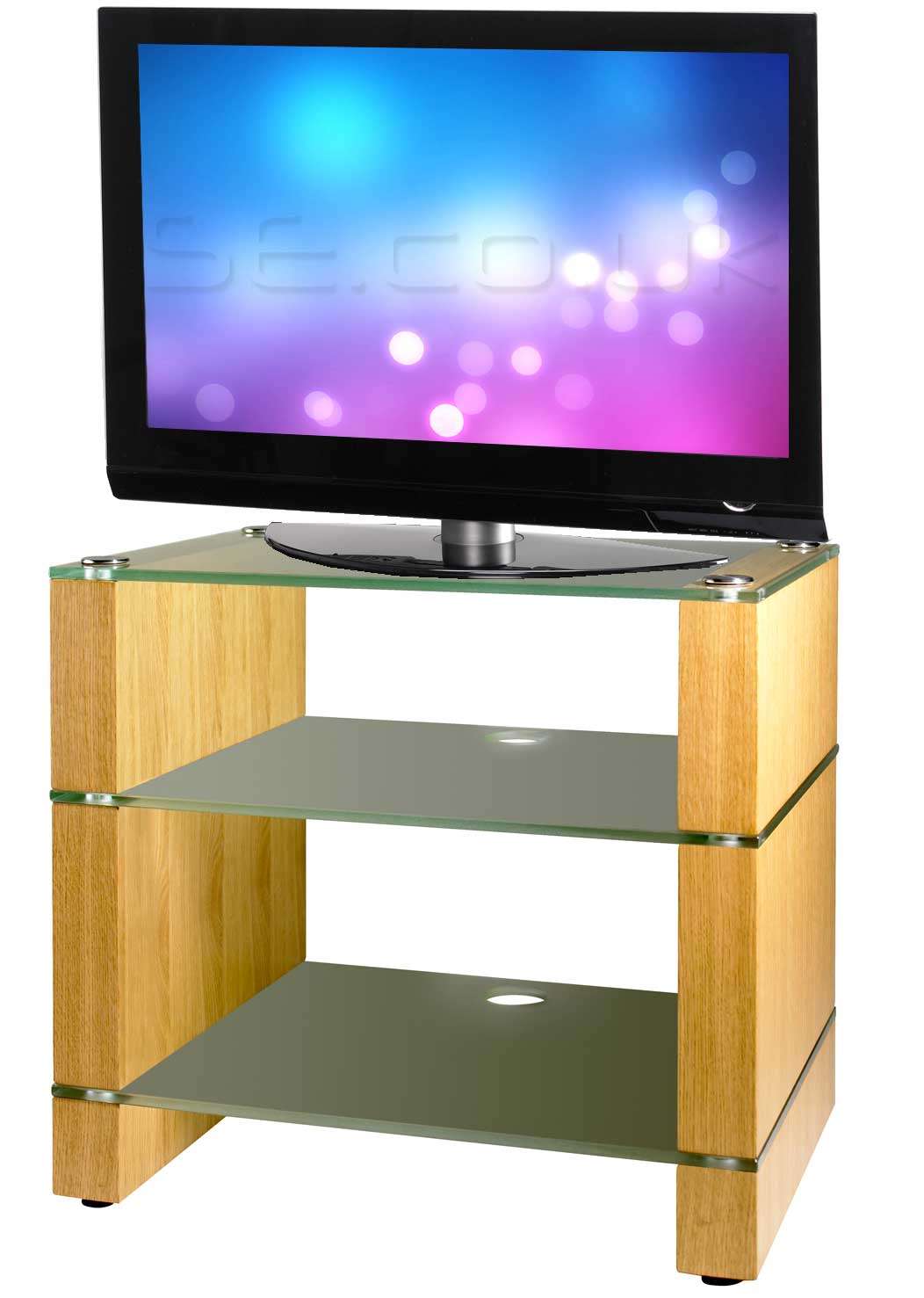 Blok Stax 300 Oak and Etch Glass TV Stand `Stax