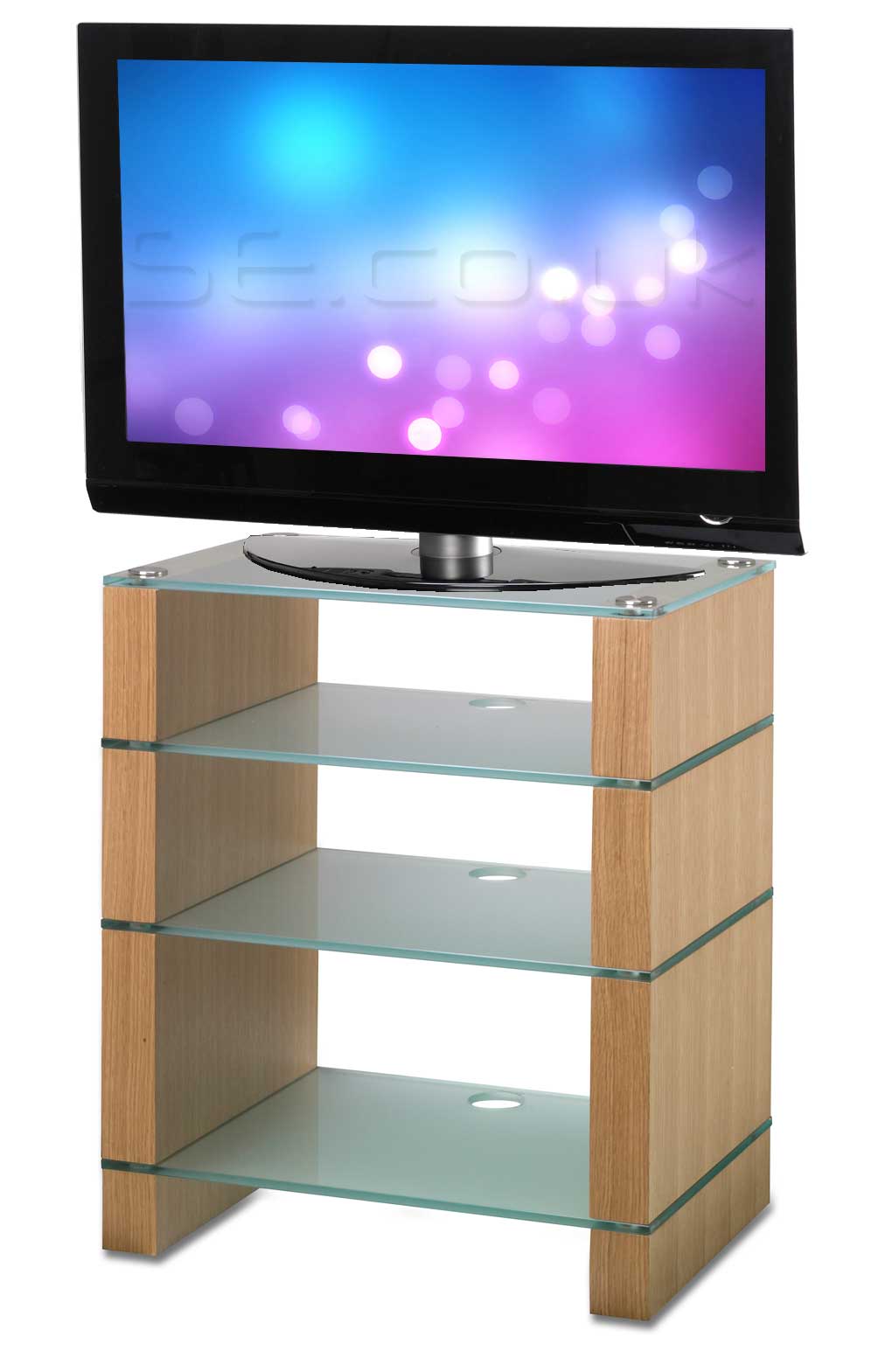 Blok Stax 400 Oak and Etch Glass TV Stand `Stax