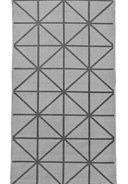 Bloomingville Geometric print carpet - light grey/dark grey S,M