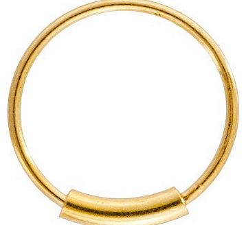 Body Piercing - Gold 1mm Earring Cylinder Closure Hoop Ring - 8mm