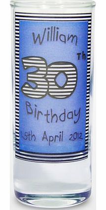 Blue Birthday Age Shot Glass